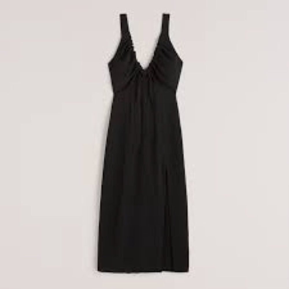 Abercrombie & Fitch Black Midi Dress